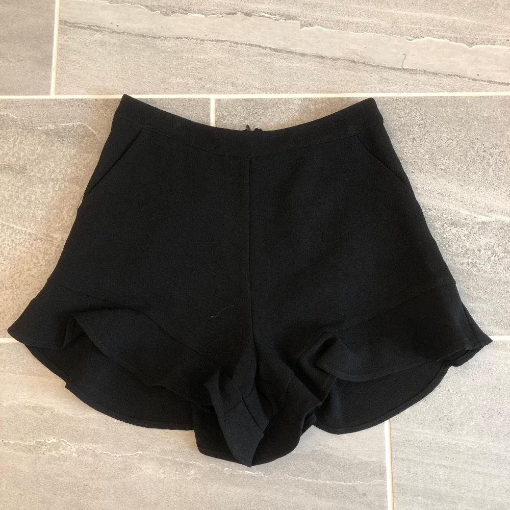 Lush Clothing Black Ruffle Shorts